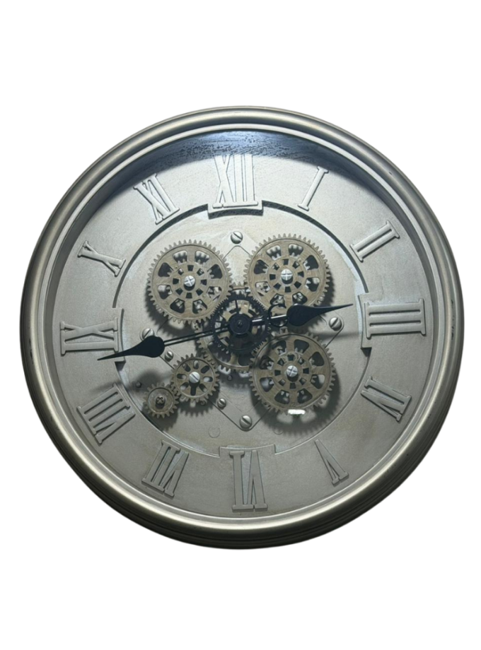 Vintage Silver Skeleton Wall Clock